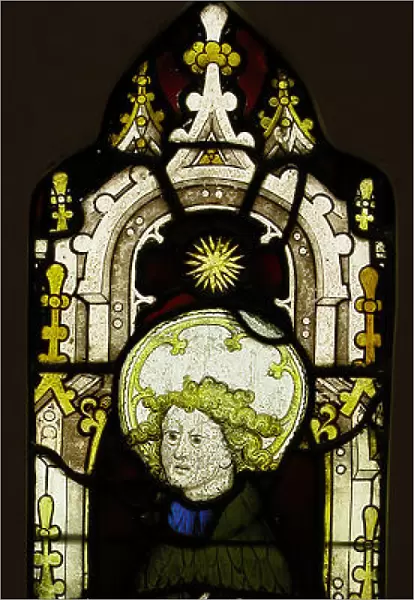 Stained Glass Panel with an Angel, British, ca. 1450. Creator: Unknown