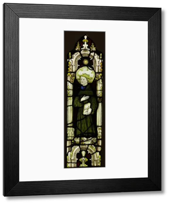 Framed Print : Stained Glass Panel with an Angel, British, ca. 1450. Creator: Unknown