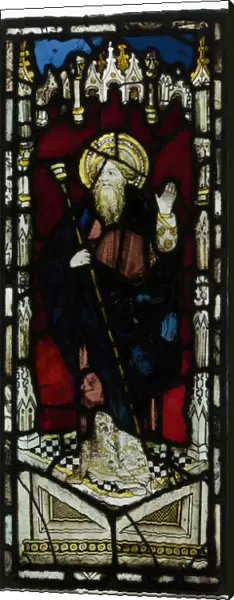 Panel with St. Anthony Abbot, British, 15th-16th century. Creator: Unknown