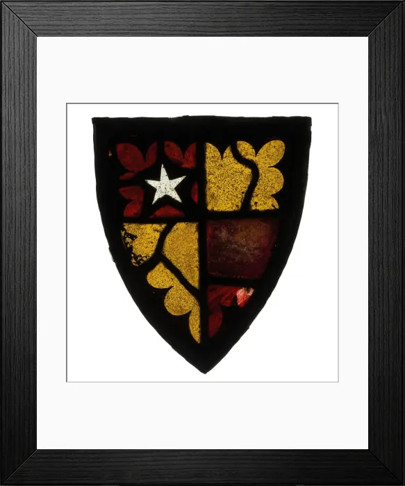 Framed Print : Panel with Heraldic Shield, British, 1300-20. Creator: Unknown
