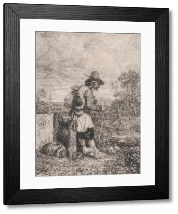 Framed Print : A Beggar, 1833-38. Creator: Alexandre Gabriel Decamps Framed Print : A Beggar, 1833-38. Creator: Alexandre Gabriel Decamps