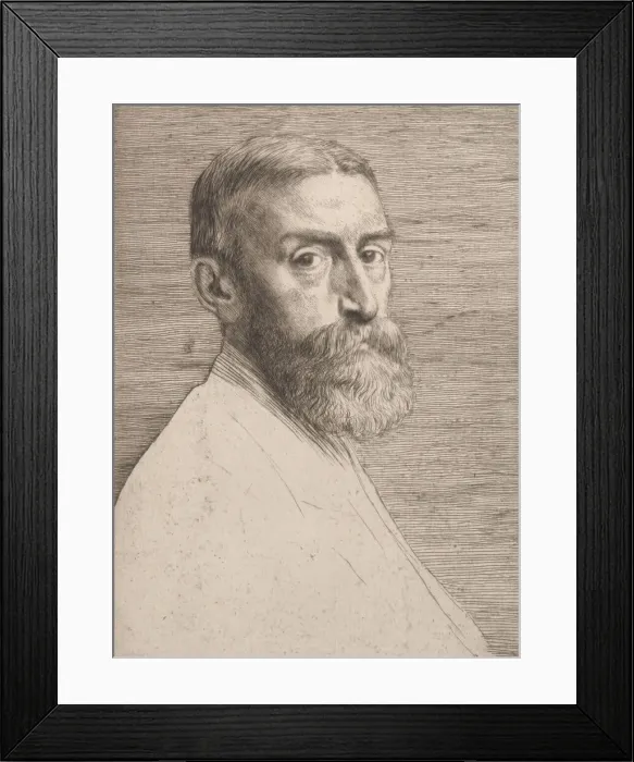 Framed Print : Portrait of Sir Edward John Poynter, 1877. Creator: Alphonse Legros Framed Print : Portrait of Sir Edward John Poynter, 1877. Creator: Alphonse Legros