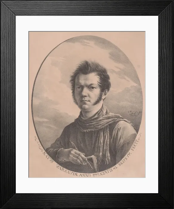 Framed Print : Self-portrait with an album and pen, 1819. 1819. Creator: Aleksandr Orlovsky Framed Print : Self-portrait with an album and pen, 1819. 1819. Creator: Aleksandr Orlovsky
