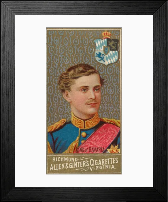 Framed Print : King of Bavaria, from Worlds Sovereigns series (N34) for Allen & Ginter Cigarettes Framed Print : King of Bavaria, from Worlds Sovereigns series (N34) for Allen & Ginter Cigarettes
