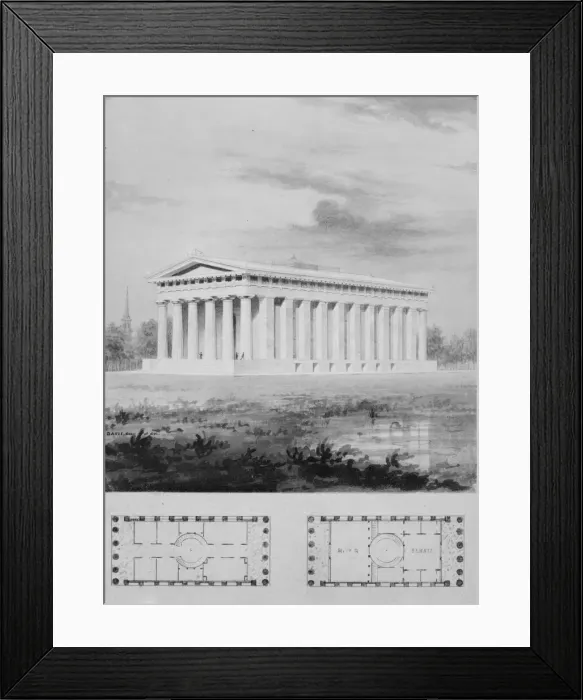 Framed Print : A. J. Davis, Scrapbook II [Folio P or Blue Book'], 1825-92