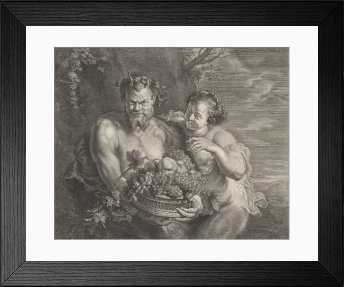 Framed Print : Satyr and Bacchante, ca. 1650-95. Creator: Alexander Voet Framed Print : Satyr and Bacchante, ca. 1650-95. Creator: Alexander Voet
