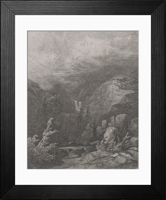 Framed Print : Landscape, 1839. Creator: Alexandre Calame Framed Print : Landscape, 1839. Creator: Alexandre Calame