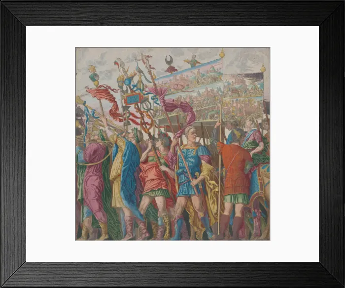 Framed Print : Sheet 1: Soldiers carrying banners depicting Julius Caesars triumphant military exploits Framed Print : Sheet 1: Soldiers carrying banners depicting Julius Caesars triumphant military exploits