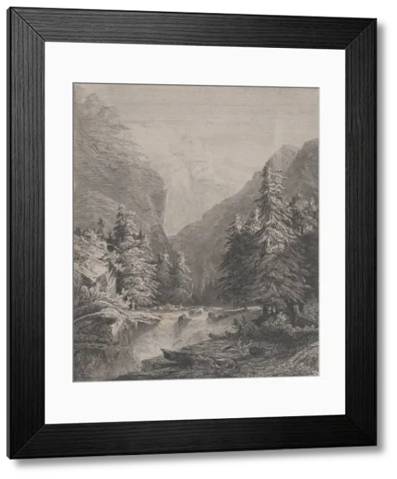 Framed Print : Landscape, 19th century. Creator: Alexandre Calame Framed Print : Landscape, 19th century. Creator: Alexandre Calame