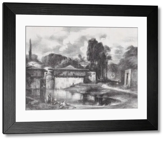 Framed Print : Turkish Landscape, 1823-60. Creator: Auguste Bouquet Framed Print : Turkish Landscape, 1823-60. Creator: Auguste Bouquet