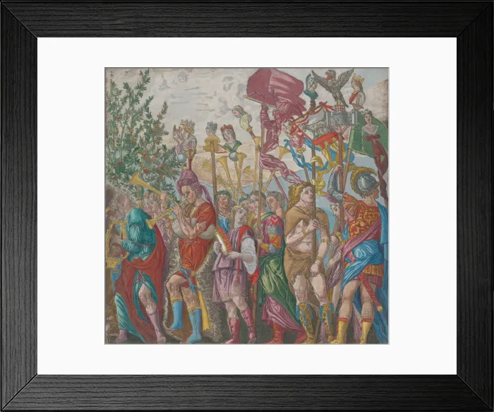 Framed Print : Sheet 7: procession of Musicians and others holding standards Framed Print : Sheet 7: procession of Musicians and others holding standards