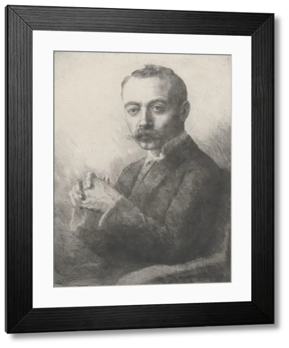 Framed Print : Portrait of Edward D. Adams, 1892. Creator: Alphonse Legros Framed Print : Portrait of Edward D. Adams, 1892. Creator: Alphonse Legros