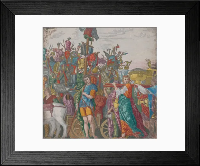 Framed Print : Sheet 3: Trophies of war, from The Triumph of Julius Caesar, 1599. 1599 Framed Print : Sheet 3: Trophies of war, from The Triumph of Julius Caesar, 1599. 1599