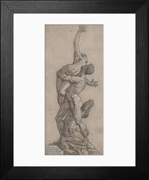 Framed Print : Rape of a Sabine Woman, 1584. Creator: Andrea Andreani Framed Print : Rape of a Sabine Woman, 1584. Creator: Andrea Andreani