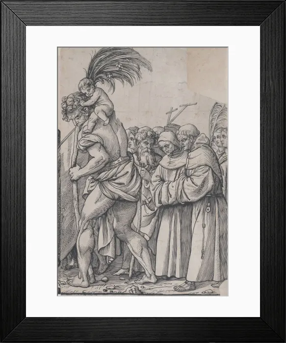 Framed Print : Section H: Saint Christopher carrying the Christ Child, from The Triumph of Christ, 1836 Framed Print : Section H: Saint Christopher carrying the Christ Child, from The Triumph of Christ, 1836