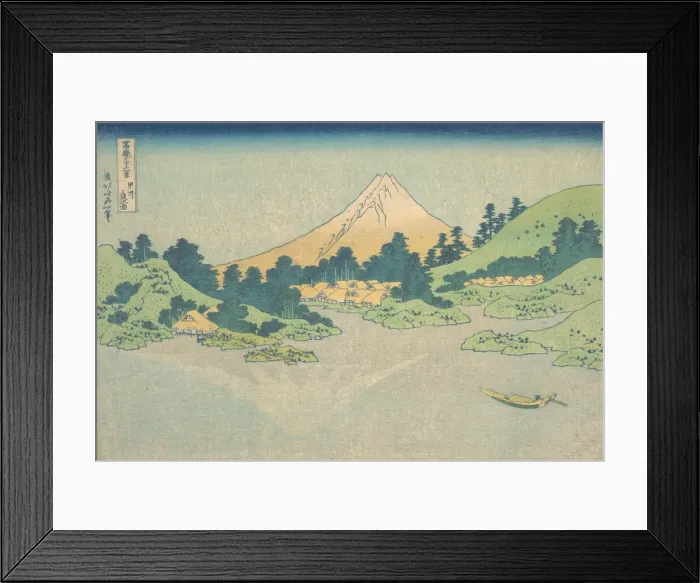 Framed Print : Reflection in Lake at Misaka in Kai Province (Koshu Misaka suimen), from the series