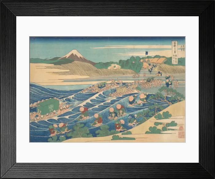 Framed Print : Fuji Seen from Kanaya on the Tokaido (Tokaido Kanaya no Fuji), from the series Thir Framed Print : Fuji Seen from Kanaya on the Tokaido (Tokaido Kanaya no Fuji), from the series Thir