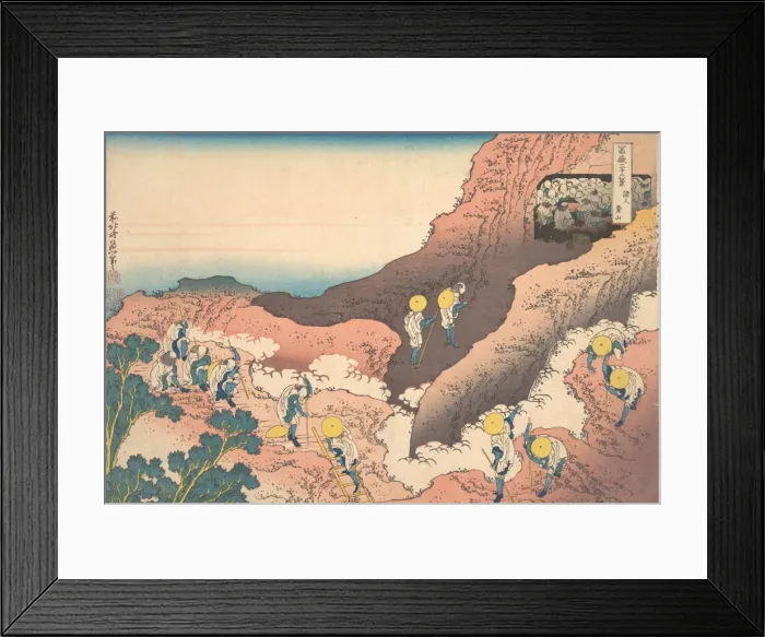 Framed Print : Groups of Mountain Climbers (Shojin tozan), from the series Thirty-six Views of Mou Framed Print : Groups of Mountain Climbers (Shojin tozan), from the series Thirty-six Views of Mou