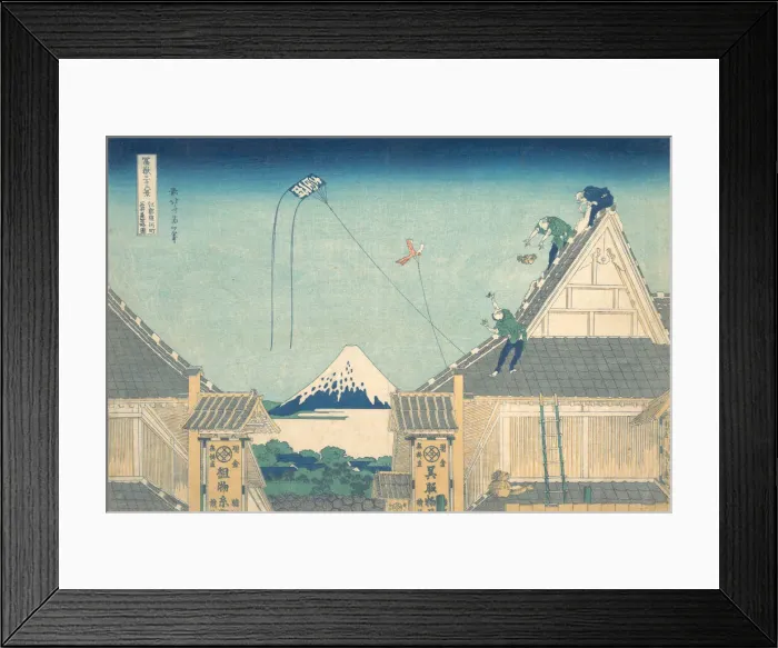 Framed Print : Mitsui Shop at Surugacho in Edo (Edo Surugacho Mitsui mise ryaku zu), from the seri Framed Print : Mitsui Shop at Surugacho in Edo (Edo Surugacho Mitsui mise ryaku zu), from the seri