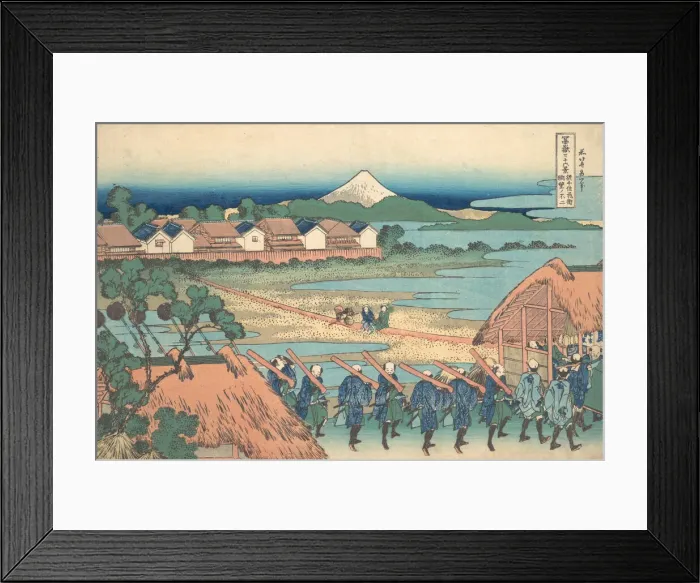Framed Print : Fuji Seen in the Distance from Senju Pleasure Quarter (Senju kagai yori chobo no Fu Framed Print : Fuji Seen in the Distance from Senju Pleasure Quarter (Senju kagai yori chobo no Fu