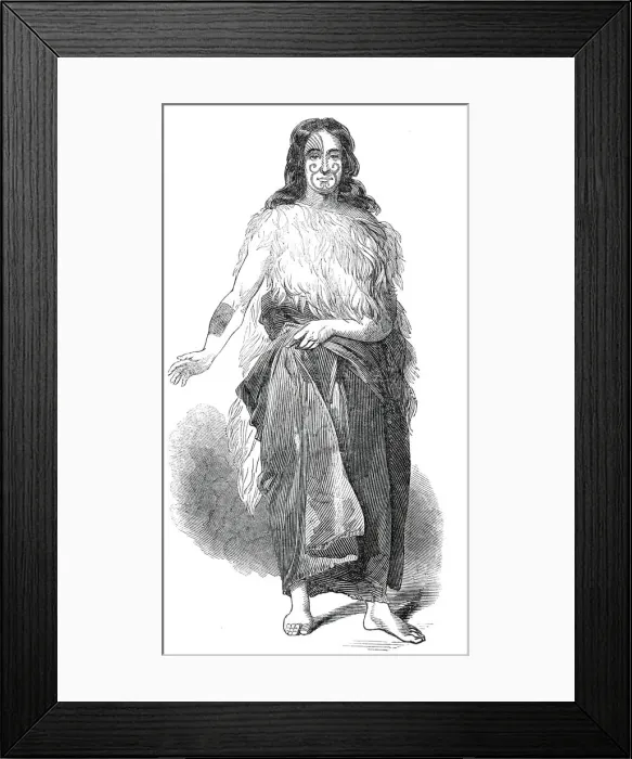 Framed Print : Bay of Islands chief, 1845. Creator: Unknown Framed Print : Bay of Islands chief, 1845. Creator: Unknown