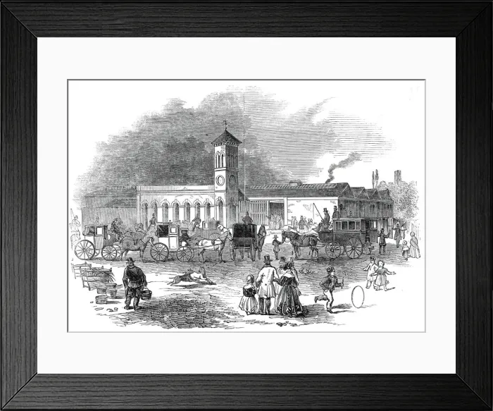 Framed Print : Norwich Station, 1845. Creator: Unknown Framed Print : Norwich Station, 1845. Creator: Unknown