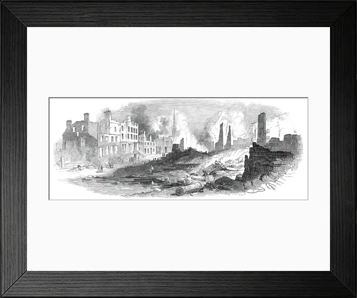 Framed Print : Broad-Street, New York, after the recent fire, 1845. Creator: Unknown Framed Print : Broad-Street, New York, after the recent fire, 1845. Creator: Unknown