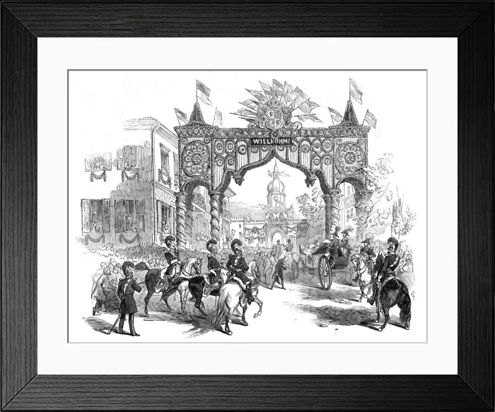 Framed Print : Her Majestys Entree in to Coburg, 1845. Creator: Ebenezer Landells Framed Print : Her Majestys Entree in to Coburg, 1845. Creator: Ebenezer Landells