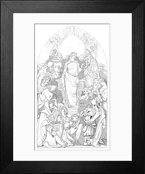 Framed Print : Cartoon (41) The Spirit of Chivalry - by Daniel Maclise, R. A Framed Print : Cartoon (41) The Spirit of Chivalry - by Daniel Maclise, R. A