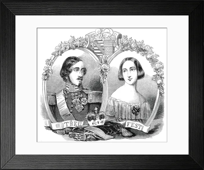 Framed Print : The Reigning Duke and Duchess of Saxe-Coburg-Gotha, drawn by Baugniet, 1845 Framed Print : The Reigning Duke and Duchess of Saxe-Coburg-Gotha, drawn by Baugniet, 1845
