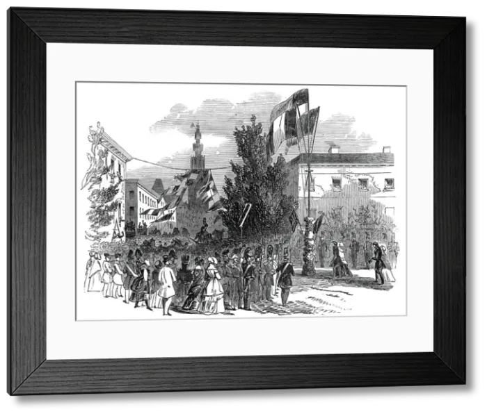Framed Print : Reception of Her Majesty at Antwerp, 1845. Creator: Unknown Framed Print : Reception of Her Majesty at Antwerp, 1845. Creator: Unknown