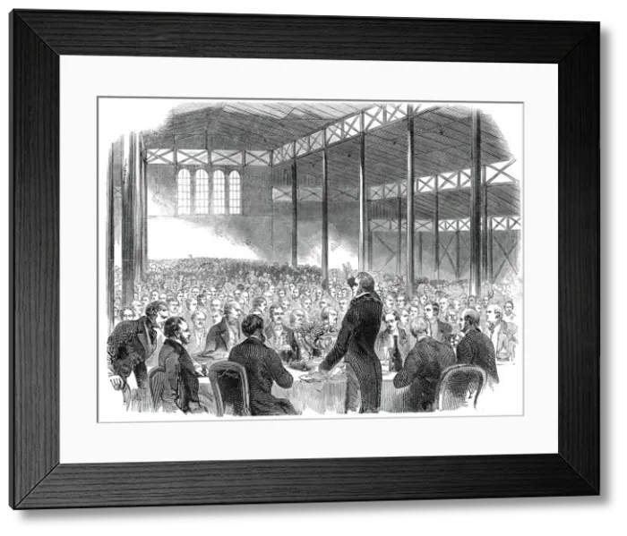 Framed Print : Dinner in the Pavilion, Royal Agricultural Societys Show, Shrewsbury, 1845 Framed Print : Dinner in the Pavilion, Royal Agricultural Societys Show, Shrewsbury, 1845