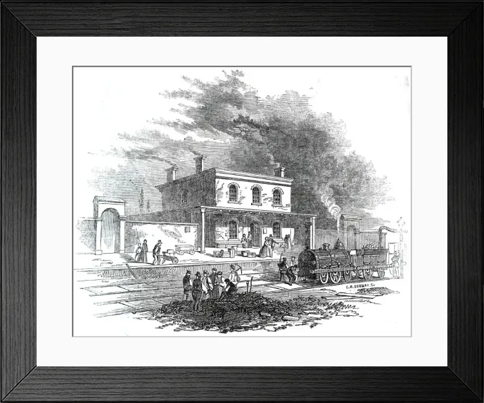 Framed Print : Wendon Station, 1845. Creator: Unknown Framed Print : Wendon Station, 1845. Creator: Unknown