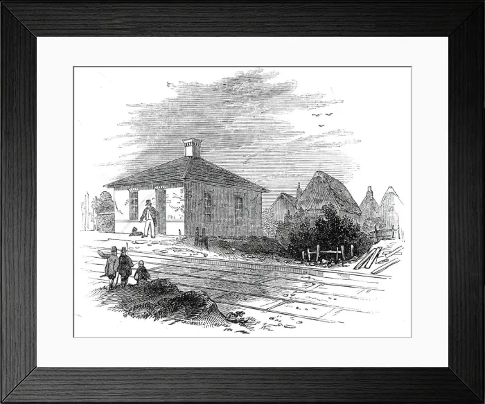 Framed Print : Ickleton Station, 1845. Creator: Unknown Framed Print : Ickleton Station, 1845. Creator: Unknown