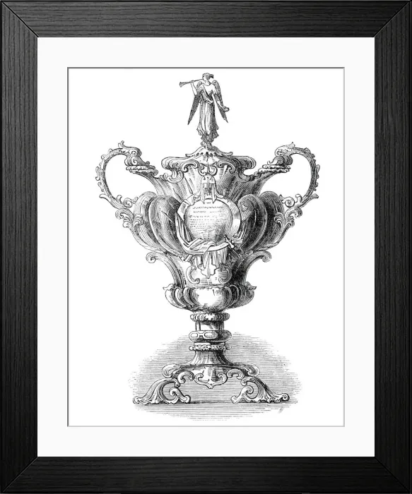 Framed Print : Silver vase presented to Sir R. Sale, 1845. Creator: Unknown Framed Print : Silver vase presented to Sir R. Sale, 1845. Creator: Unknown