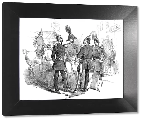 Prussian officers - Place d Armes, Cologne, 1845. Creator: Unknown