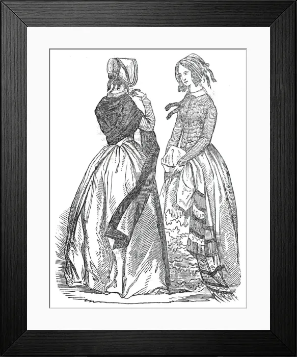 Framed Print : Fashions for September, 1845. Creator: Unknown Framed Print : Fashions for September, 1845. Creator: Unknown