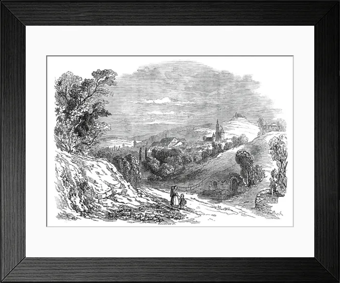 Framed Print : Coburg - from His Royal Highness Prince Alberts drawing, 1845. Creator: W. J. Linton Framed Print : Coburg - from His Royal Highness Prince Alberts drawing, 1845. Creator: W. J. Linton