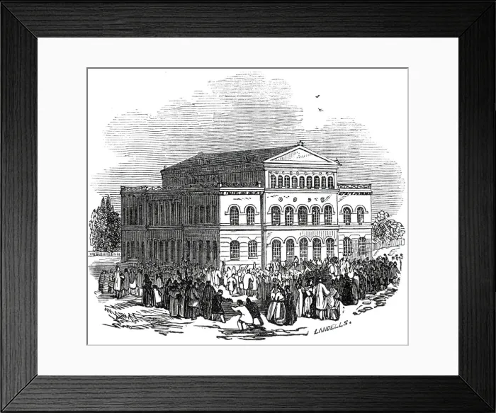Framed Print : The Theatre, Coburg, 1845. Creator: Ebenezer Landells Framed Print : The Theatre, Coburg, 1845. Creator: Ebenezer Landells