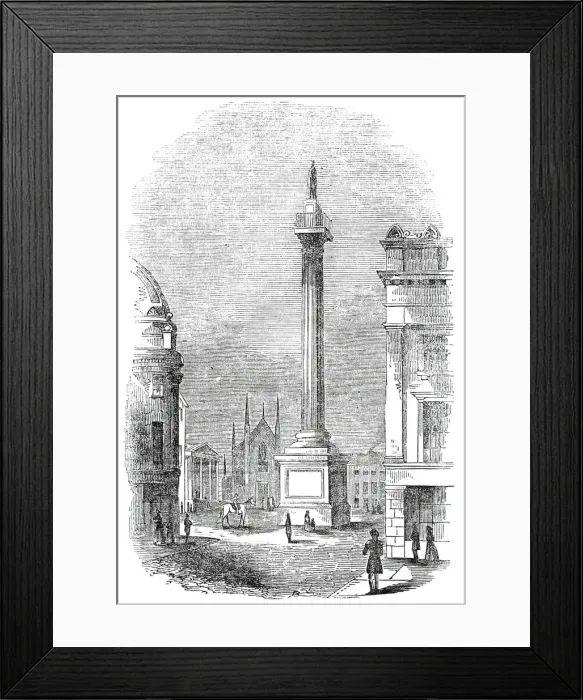 Framed Print : The Grey Column, Newcastle, 1845. Creator: Unknown Framed Print : The Grey Column, Newcastle, 1845. Creator: Unknown