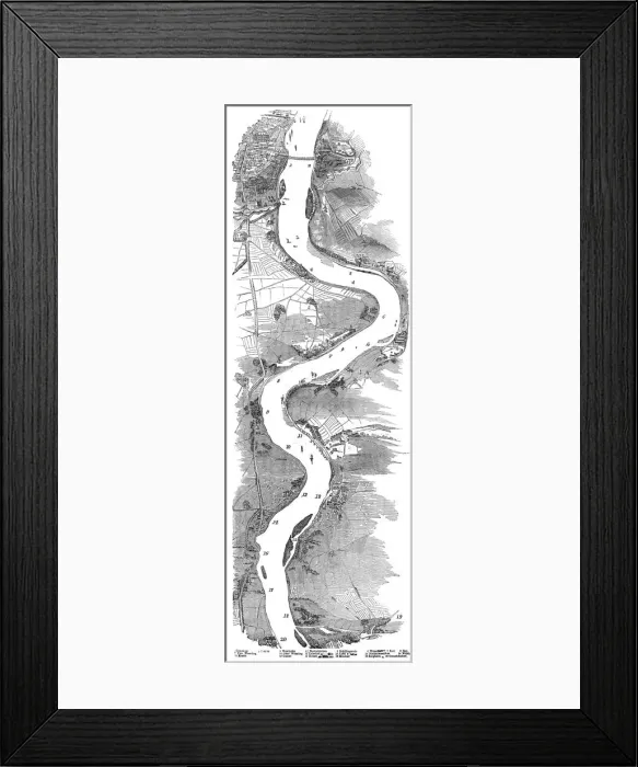 Framed Print : Panorama of the Rhine, 1845. Creator: Unknown Framed Print : Panorama of the Rhine, 1845. Creator: Unknown