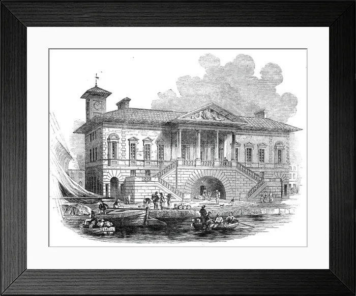 Framed Print : The new Custom House, Ipswich, 1845. Creator: Unknown Framed Print : The new Custom House, Ipswich, 1845. Creator: Unknown