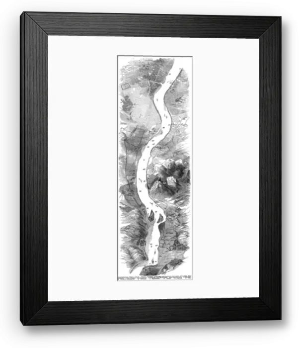 Framed Print : Panorama of the Rhine, 1845. Creator: Unknown Framed Print : Panorama of the Rhine, 1845. Creator: Unknown