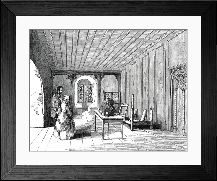 Framed Print : Luthers Bed-room, in the Citadel of Coburg, 1845. Creator: Unknown Framed Print : Luthers Bed-room, in the Citadel of Coburg, 1845. Creator: Unknown