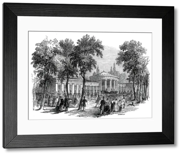 Framed Print : Fountain of Elise, Aix-la-Chapelle, 1845. Creator: Ebenezer Landells Framed Print : Fountain of Elise, Aix-la-Chapelle, 1845. Creator: Ebenezer Landells