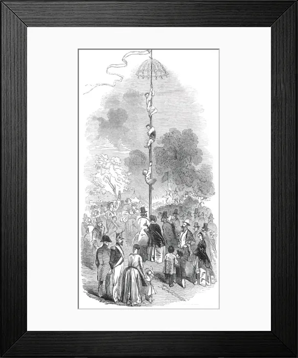 Framed Print : The Mat de Cocagne, 1845. Creator: Unknown Framed Print : The Mat de Cocagne, 1845. Creator: Unknown