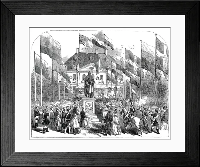 Framed Print : The Inauguration of the Statue of Beethoven, at Bonn, 1845. Creator: Unknown Framed Print : The Inauguration of the Statue of Beethoven, at Bonn, 1845. Creator: Unknown