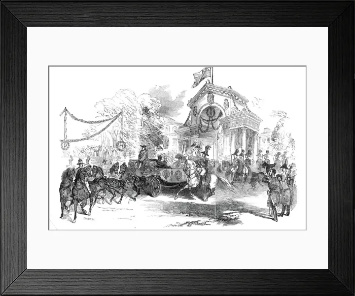 Framed Print : Her Majesty entering Gotha, 1845. Creator: Ebenezer Landells Framed Print : Her Majesty entering Gotha, 1845. Creator: Ebenezer Landells