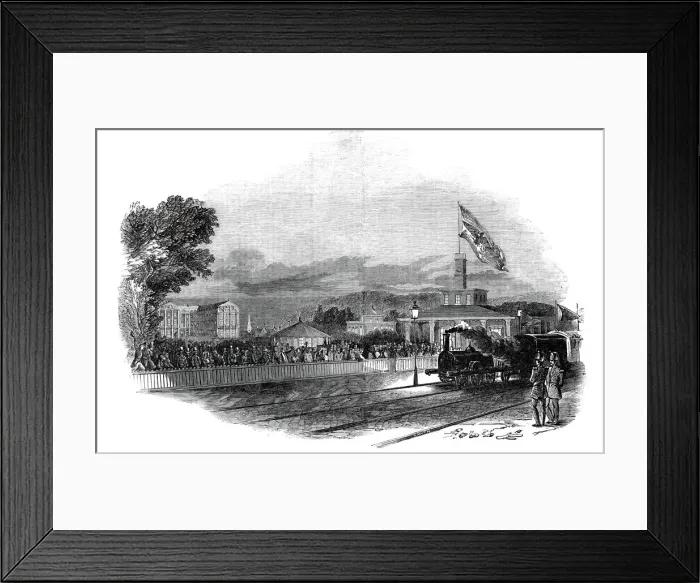 Framed Print : Arrival of Her Majesty at Bruhl, 1845. Creator: Unknown