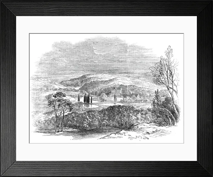 Framed Print : Reinhardtsbrunn, Gotha - from His Royal Highness Prince Alberts drawing, 1845 Framed Print : Reinhardtsbrunn, Gotha - from His Royal Highness Prince Alberts drawing, 1845